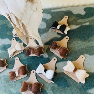 Cowhide hair bows