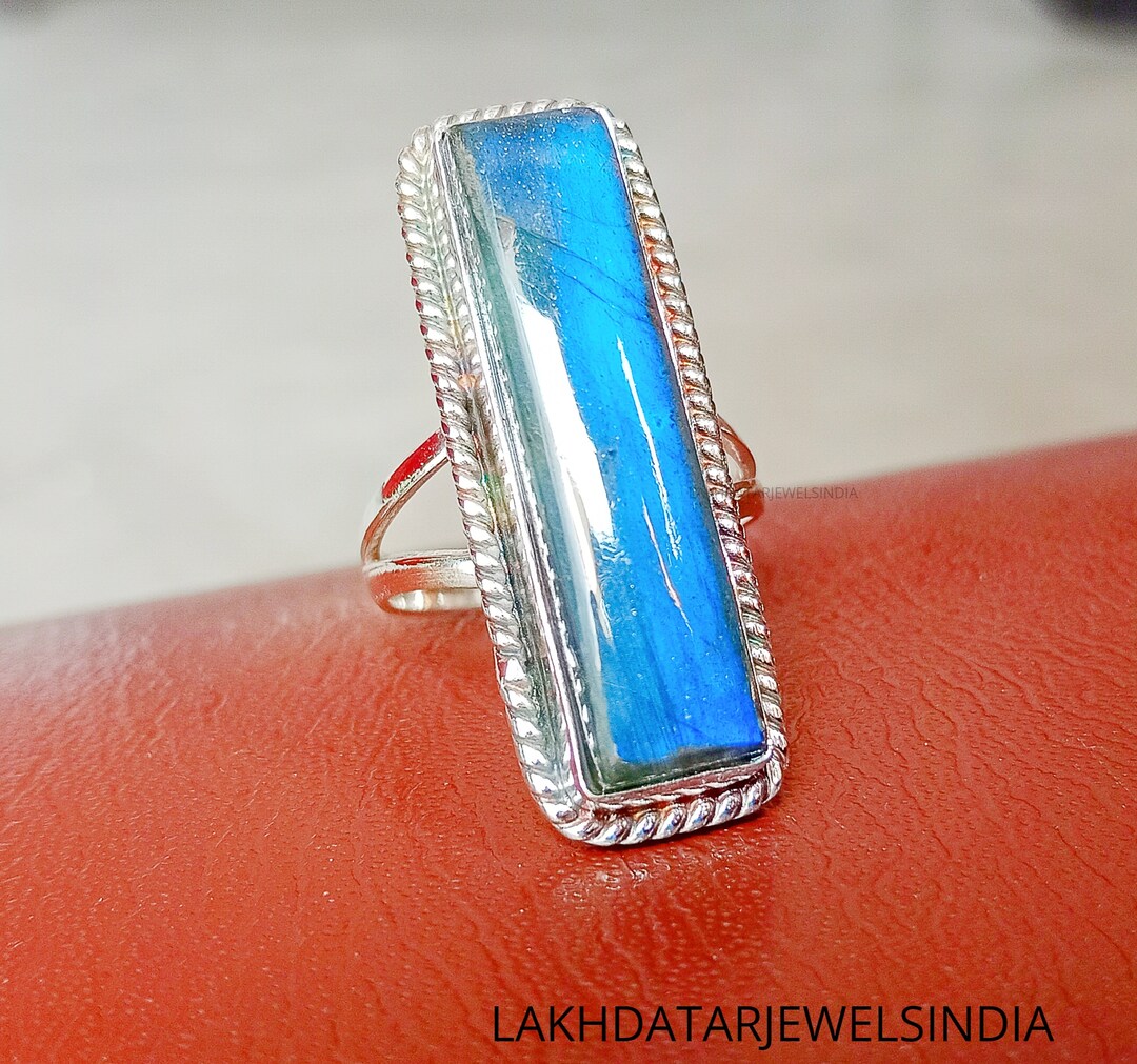 Labradorite Gemstone 925 Sterling Silver Amazing Handmade Ring All Size