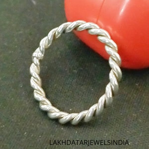 Stacking Twisted Ring, Silver Rope Ring, 925 Silver Handmade Ring, Handmade Ring, Dainty Ring, Chunky Ring, Braided Ring, Gift For Women