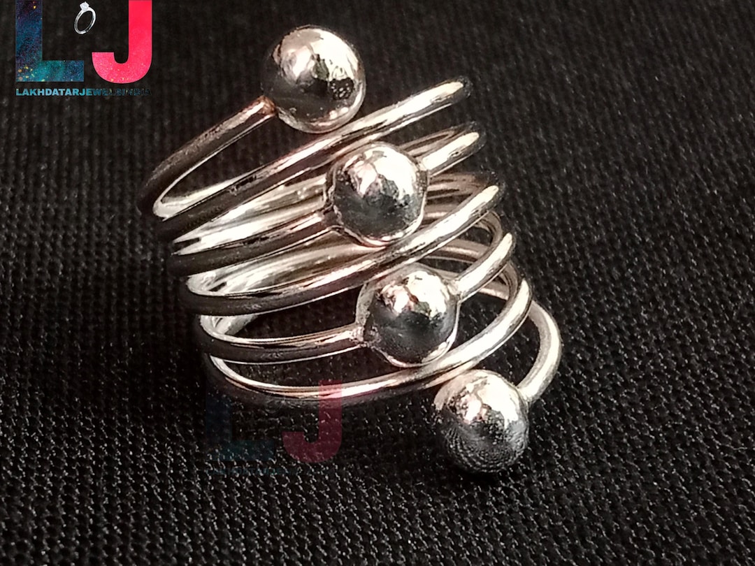 Sterling Silver Anxiety Fidget Ring: Handmade Open Wire Wrap - Etsy
