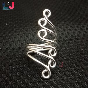 Silver Waive Rings, Sterling Silver Ring, Adjustable Ring, Spiral Dainty Ring, Stackable Ring, Silver Wrap Ring, Handmade Gift For Mother
