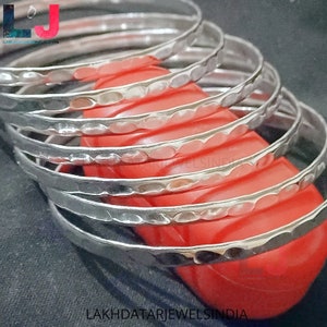925 Sterling Silver Hammered Bangles, Set of 7 Bangles, Semanario, Stacking Bangles,7 Day Bangles ,Half Round Bangles, Thin Sparkly Bangles.