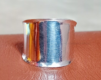 Wide Band Dome Ring Solid 925 Sterling Silver Concave Ring Statement Baho Ring Gift For Woman Everyday Ring Handmade Jewelry, Gift For Women