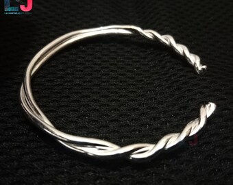 [HARANG]★BTS 着用★HR 11B_Silver Twist Bangle Bracelet Twist Silver Bangle - 925 Sterling Silver -- Silver Bangle