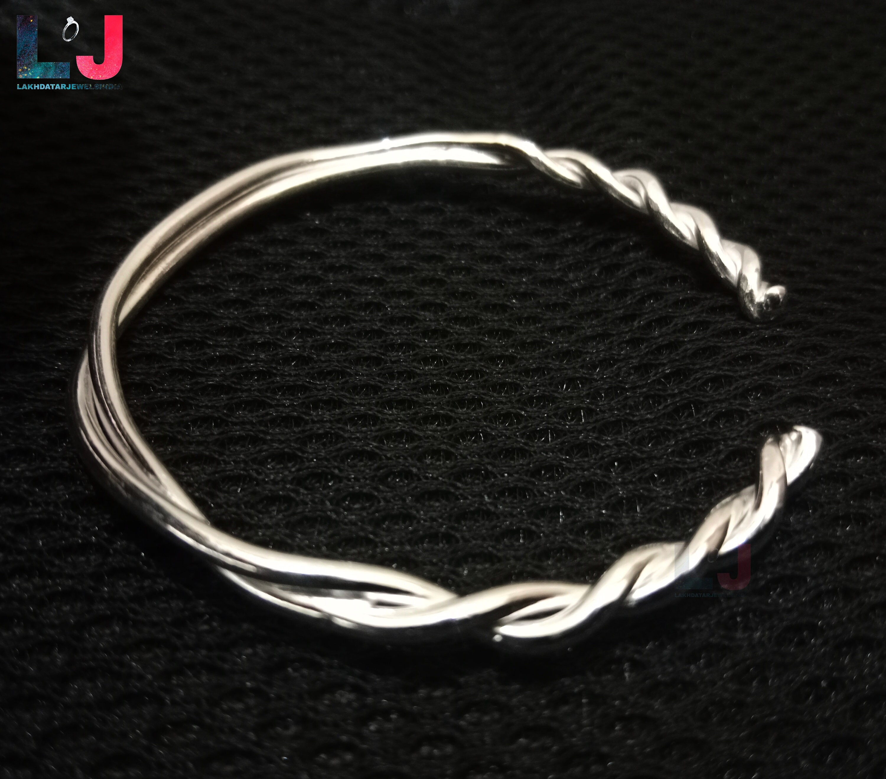 Twisted Bangle Bracelets, Solid 925 Sterling Silver Cuff