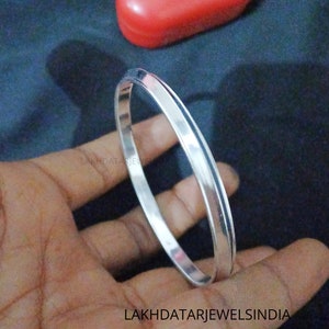 Solid 925 Sterling Silver Bangles, Women Bracelets, Plain Wide Bangles, Handmade Bangles, Dome Bracelets, Meditation Bangles, Gift For Her