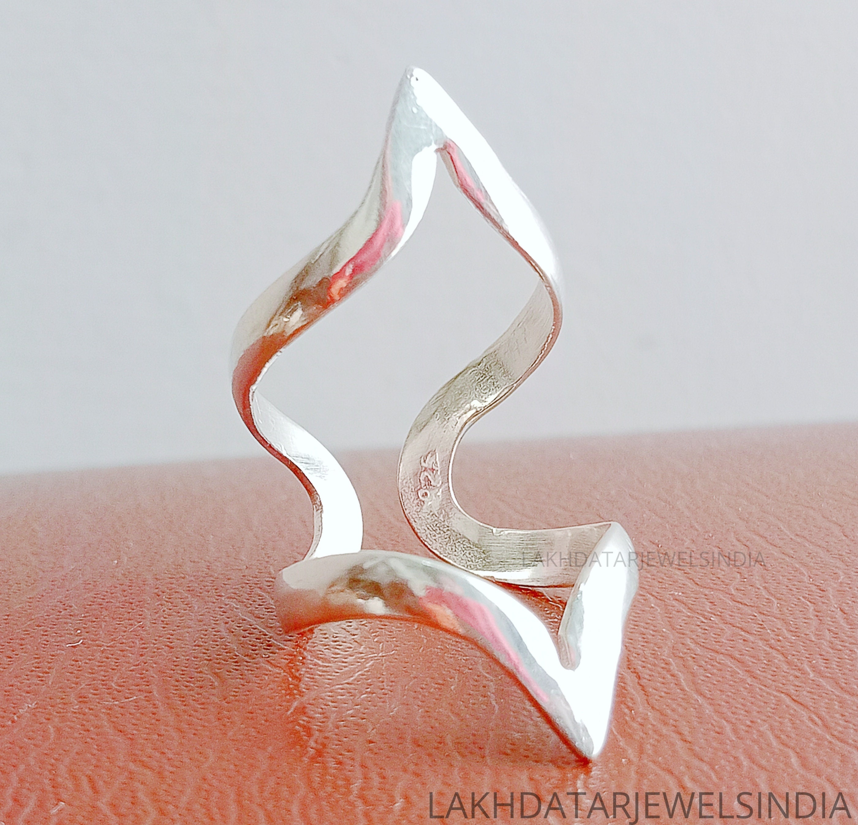 Chevron Ring, 925 Sterling Silver Ring, Splint Knuckle Ring, Adjustable Chunky Ring, Sterling Silver Ring for Women, Simple Geometric Ring