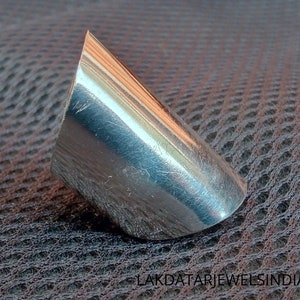 Full Finger Ring, Solid 925 Sterling Silver Ring, Long Statement Ring, Plain Wide Band, Meditation Ring, Cigar Ring, Handmade Jewelry