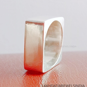 Square Ring, Nut Bolt Ring, Solid 925 Sterling Silver Geometric Rings, Rings For Mens & Women, Handmade Chunky Ring, Rectangle Ring, All SZ