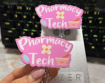 Cute Pharmacy Technician Badge Reel - Pharmacy Tech - Pharmacy Student - Pharmacist - Cute Badge Reel