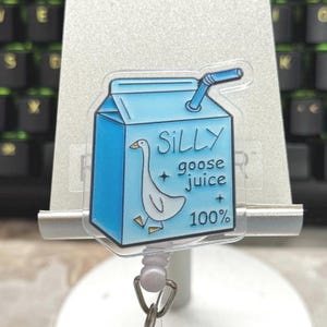 Silly Goose Juice Badge Reel: Retractable Clip for Nurse, Doctor, Pharmacist