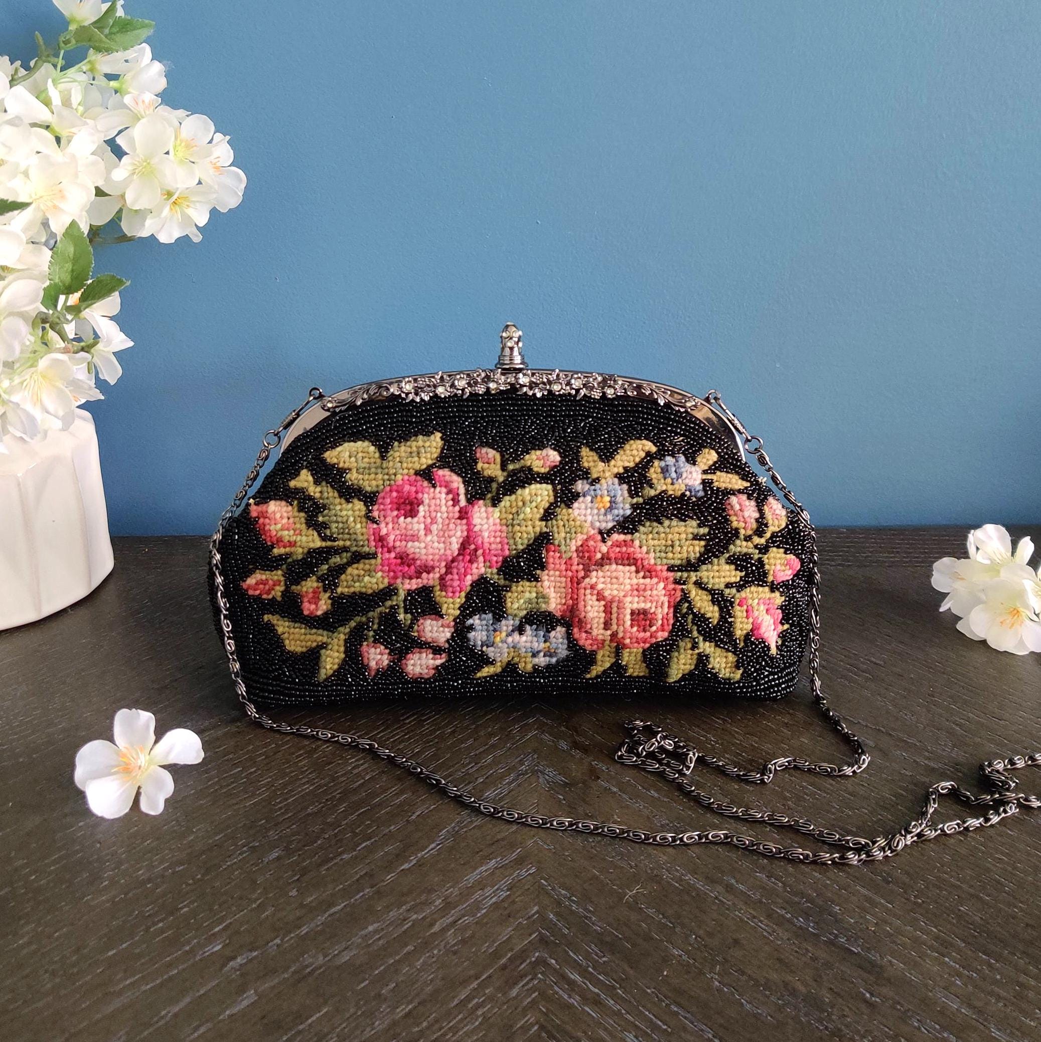 Stunning purse with beautiful Lees needle point! ? A few of my favorite #needlepoint handbags & clutches! ??? main image 2