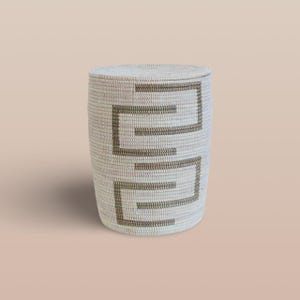 African Woven Basket with Lid, Senegal Laundry Basket/Hamper, Tall Storage Basket, Wicker Basket