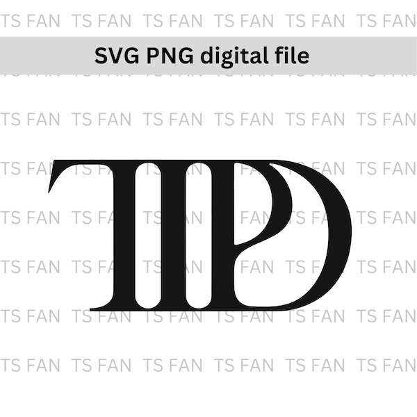 TTPD The Tortured Poets Department SVG PNG Logo | Clean cut file Cricut/Silhoulette/Laser cutting