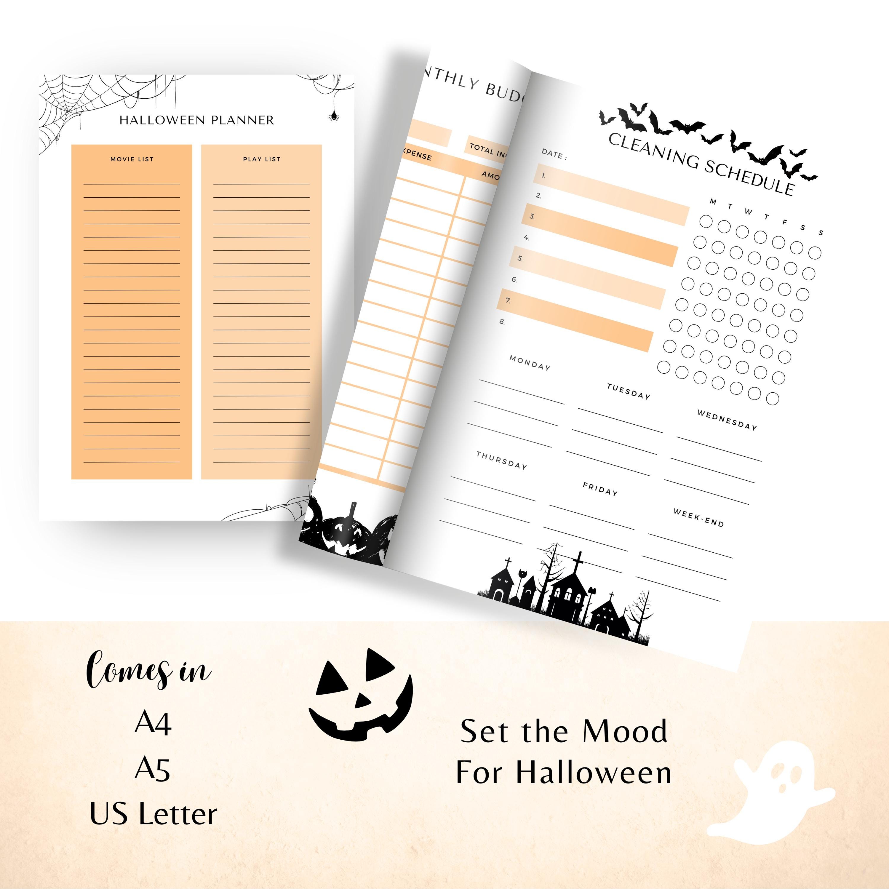 Halloween Planners Printable PDF, Daily Planner to Do List ...
