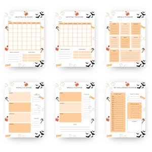 Halloween Planner Printable PDF Undated Planner insert , Party Planner, Witchy Planner, Kid Planner, Spooky Autumn, Tracker A4 A5 LETTER image 4