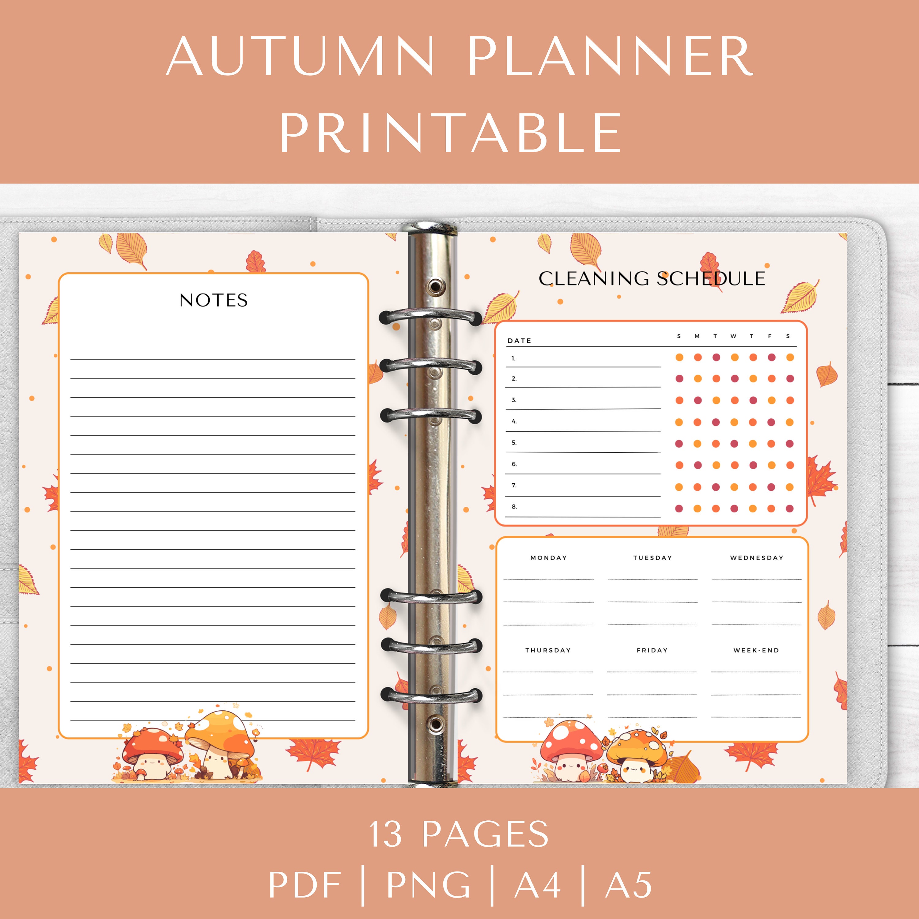 Autumn Planners Printable PDF PNG Fall Season Halloween - Etsy