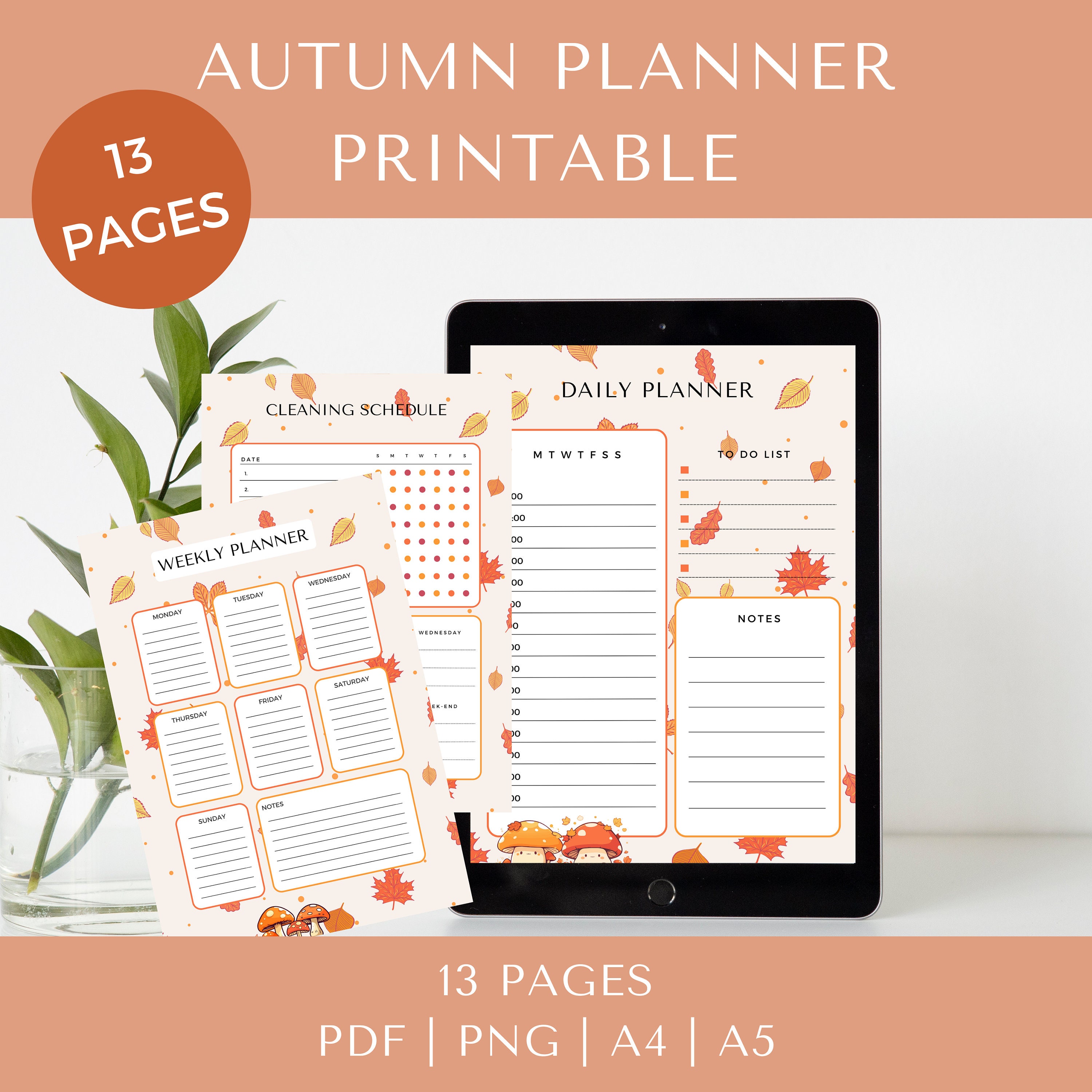 Autumn Planners Printable PDF PNG Fall Season Halloween - Etsy