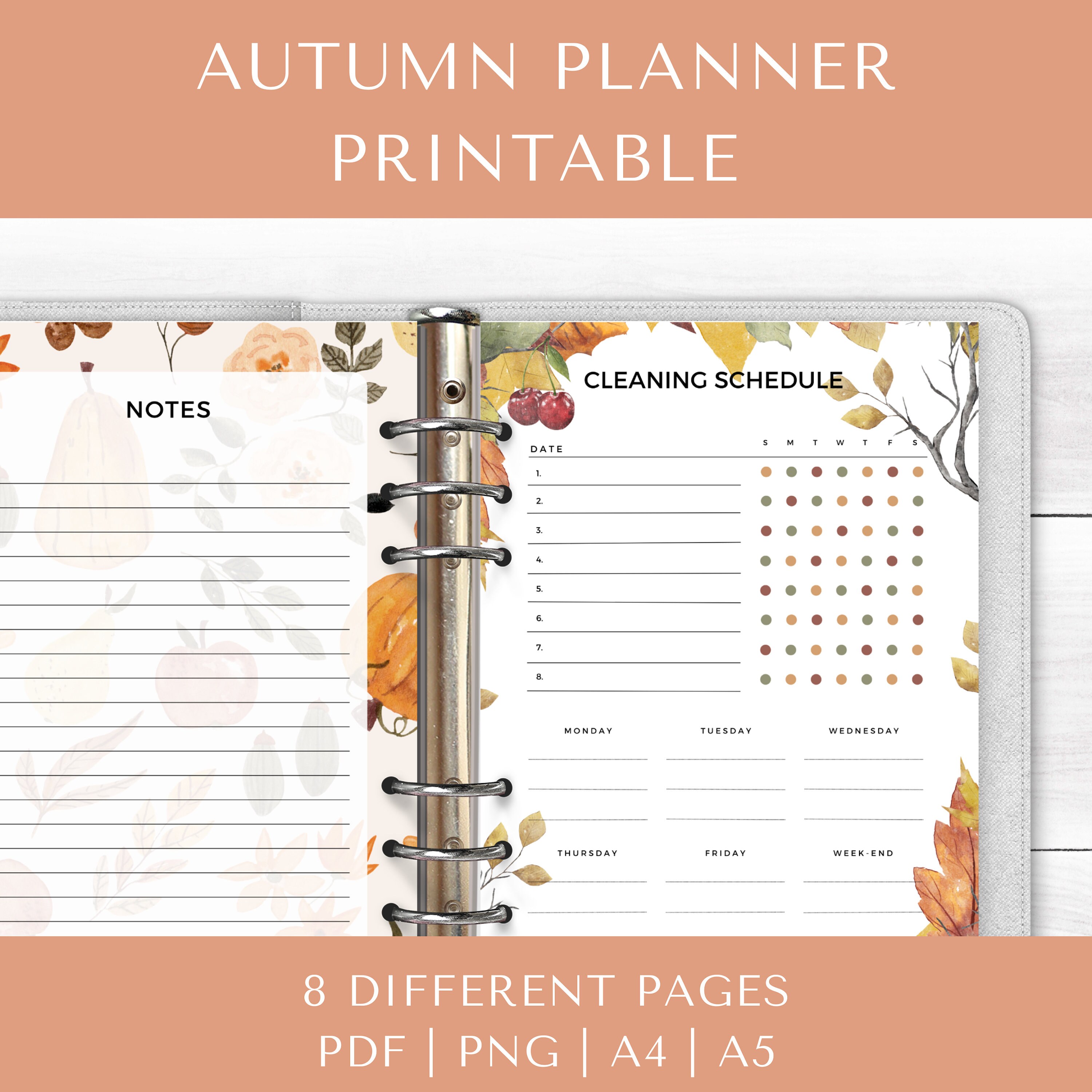 Autumn Planners Printable PDF PNG Fall Season Halloween - Etsy