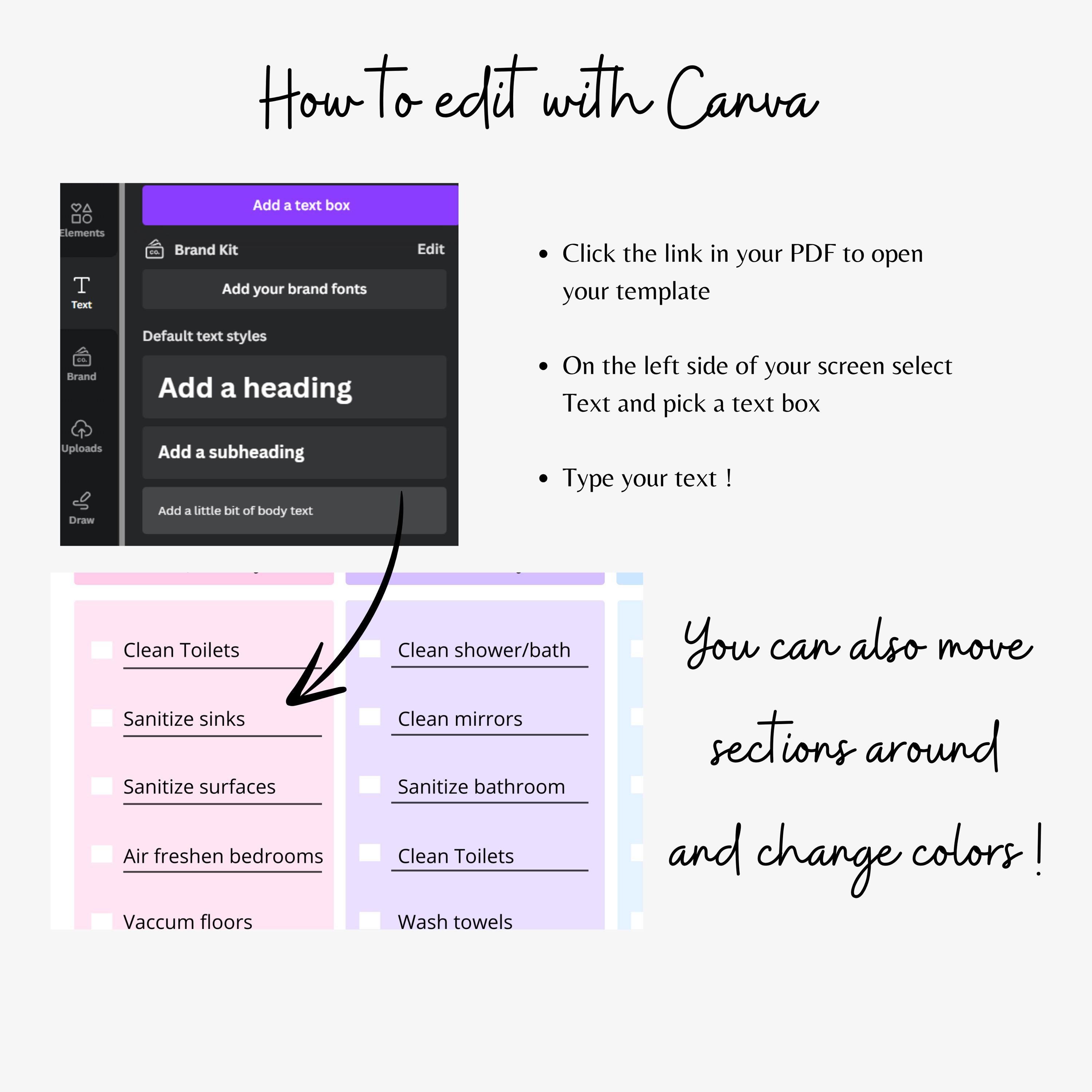 EDITABLE Cleaning Schedule Printable Canva Template, House Chores ...