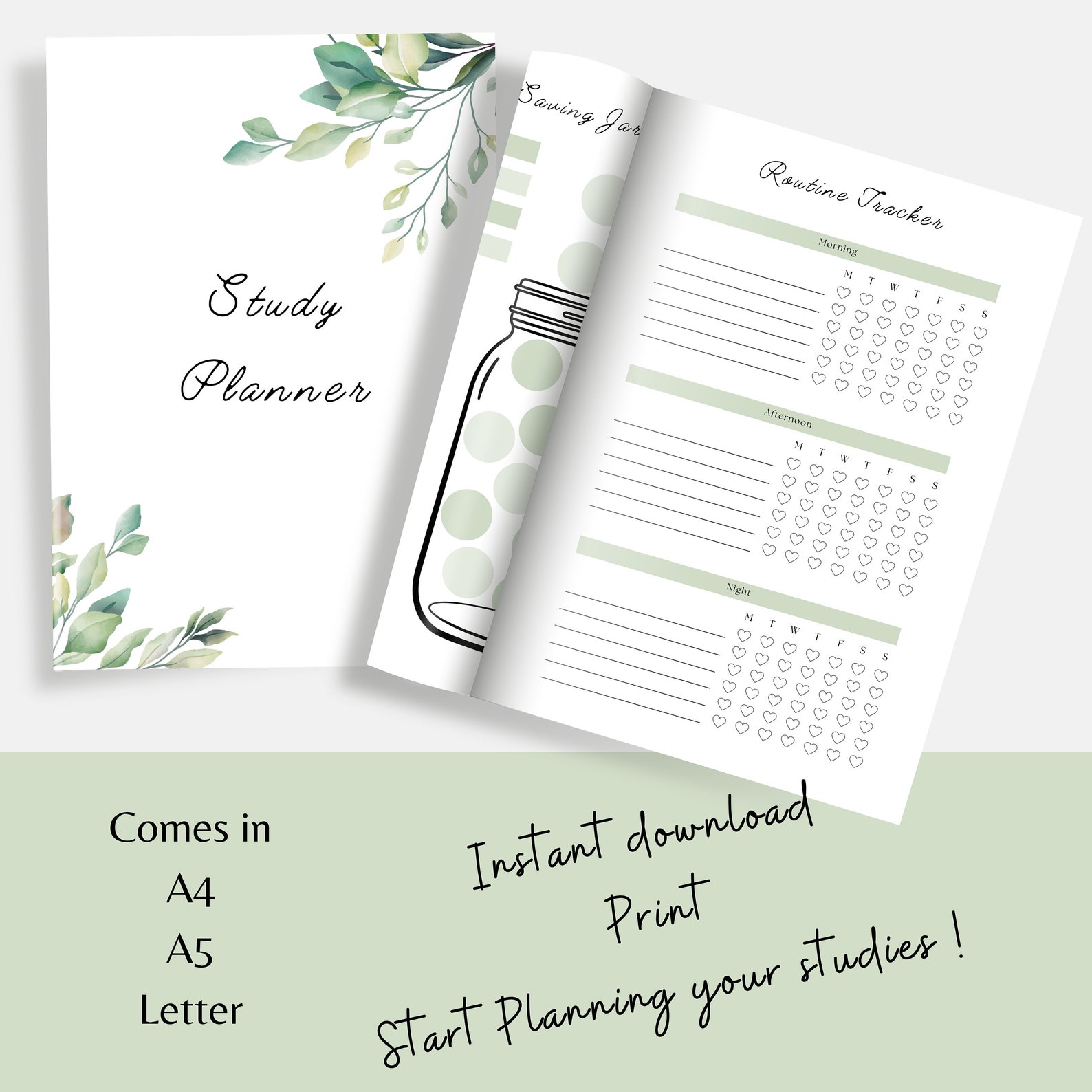 Study Planner Printable PDF A4 A5 Letter Bundle School College Planner ...