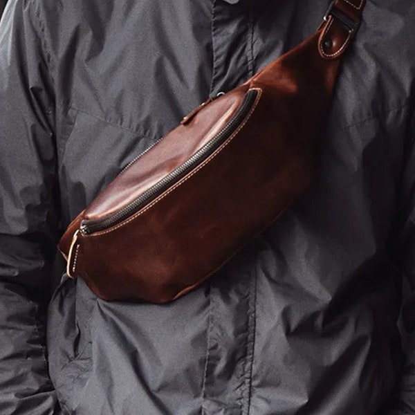 Leather Sling Bag - Etsy