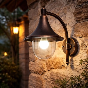 BARCHESSA Farol de Pared Exterior de Aluminio – Made in Italy – Acabado Artesanal