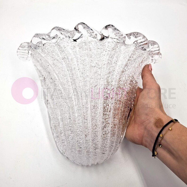 CASANOVA Vintage Classic Wall Lamp in White Metal and Decorated Murano Glass – Handmade Lighting Made in Italy image 11