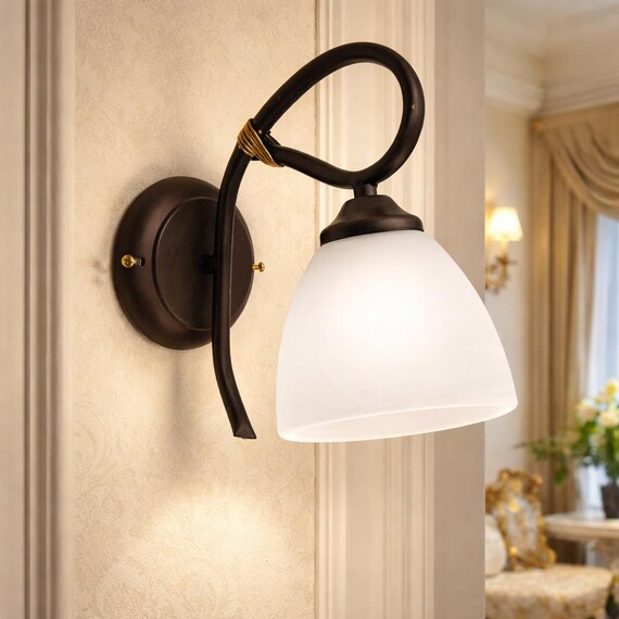 SHRELAMS Applique Da Parete Rotante In Metallo Nero, Moderna E Minimalista, Con LED G4 5W 3000K, Per Camera Da Letto E Corridoio