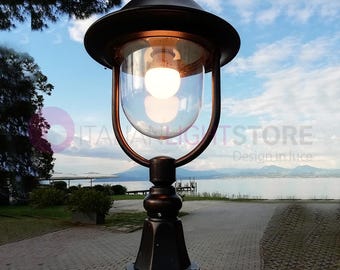 ROMANTICA Garden Lamp Streetlight Gate Light H55 Aluminum IP43 Black-Copper color - MORETTI LUCE Made in Italy