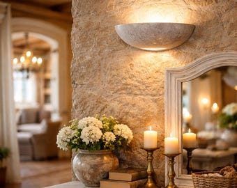 TOSCANA Aplique Rústico Toscano 30 cm – Lámpara de Pared de Cerámica Artesanal – Estilo Campestre Vintage – Made in Italy