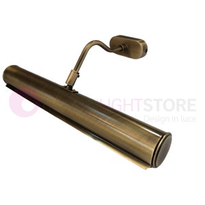 MIRROR Applique Murale en Laiton Brossé 40 cm – Lampe Orientable pour Tableau ou Miroir – Fait Main en Italie