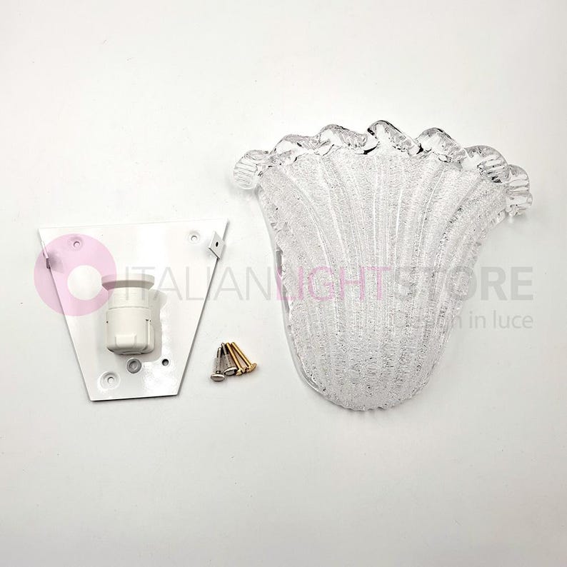 CASANOVA Vintage Classic Wall Lamp in White Metal and Decorated Murano Glass – Handmade Lighting Made in Italy image 9