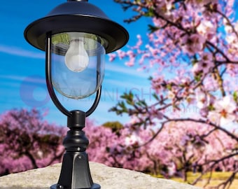ROMANTICA Garden Lamp Streetlight Gate Light H55 Aluminum IP43 Black color - MORETTI LUCE Made in Italy