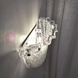 CASANOVA Vintage Classic Wall Lamp in White Metal and Decorated Murano Glass – Handmade Lighting Made in Italy image 6