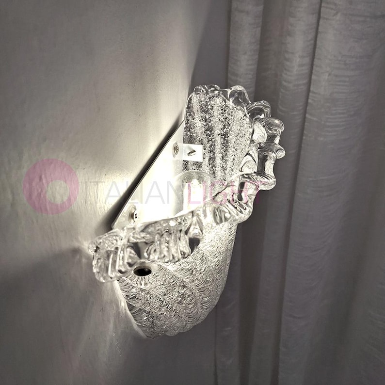CASANOVA Vintage Classic Wall Lamp in White Metal and Decorated Murano Glass – Handmade Lighting Made in Italy image 6