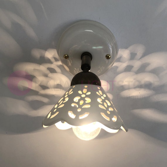 💡 Applique Murale En Céramique De Vietri – Peinte à La Main, 2 Lumières, Occasion