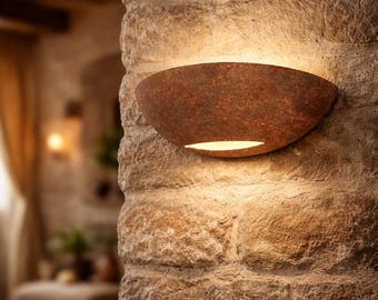 TOSCANA Rustic Tuscan Wall Sconce 30 cm – Handmade Ceramic Wall Light – Farmhouse Vintage Italian Wall Lamp – ceramic wall sconce