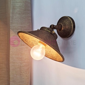 CASOLARE Adjustable Antique Brass Wall Light – Traditional Rustic Style – Wall Spot Light Made in Italy
