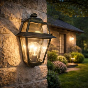 ARTEMIDE Half Square Lantern - Klassische Außenwandleuchte aus Aluminium IP43, Dekor in Schwarz und Gold - Made in Italy