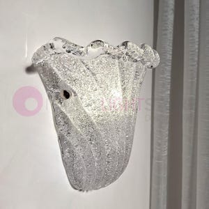 CASANOVA Vintage Classic Wall Lamp in White Metal and Decorated Murano Glass – Handmade Lighting Made in Italy image 8