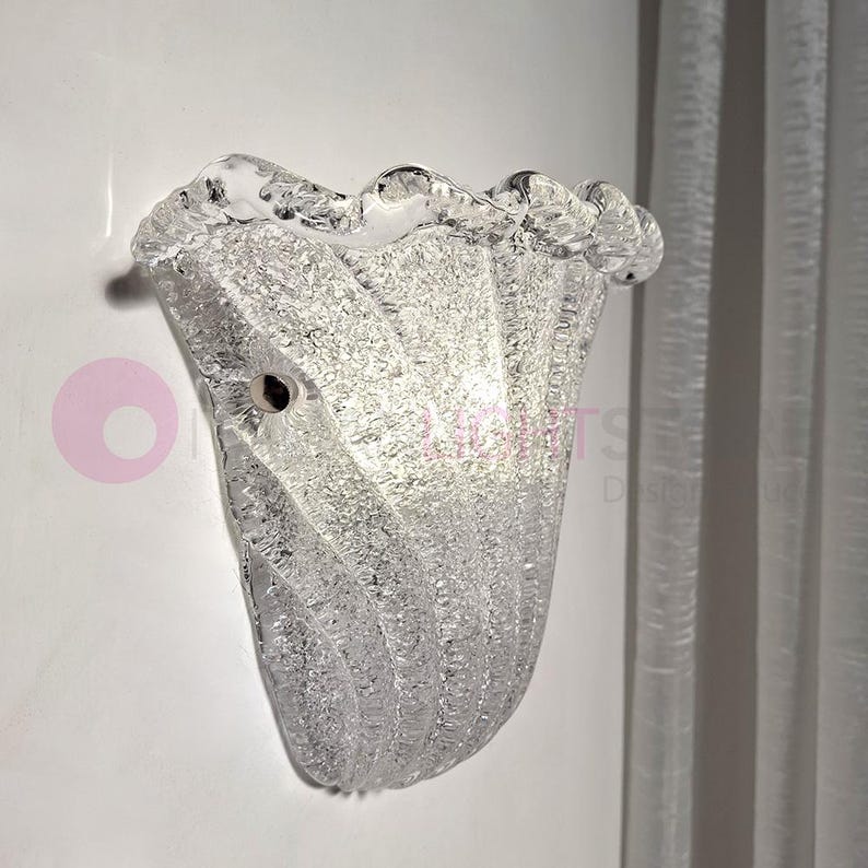 CASANOVA Vintage Classic Wall Lamp in White Metal and Decorated Murano Glass – Handmade Lighting Made in Italy image 8