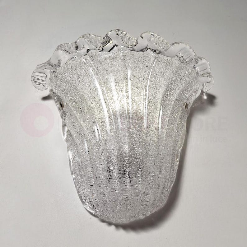 CASANOVA Vintage Classic Wall Lamp in White Metal and Decorated Murano Glass – Handmade Lighting Made in Italy image 2