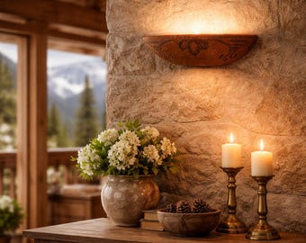 TOSCANA Rustic Tuscan Wall Sconce 50 cm – Handmade Ceramic Wall Light – Farmhouse Vintage Italian Wall Lamp – ceramic wall sconce