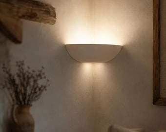 ANGOLO Applique d’Angle en Céramique Plâtre E27 - Lampe Murale Rustique Toscane pour Coin de Pièce - Fabriquée en Italie