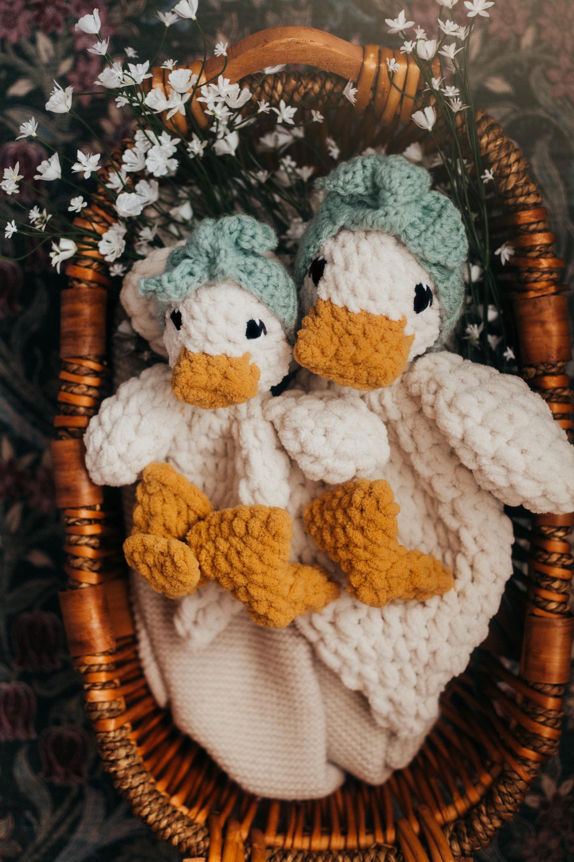 Handmade Della Duck Crochet Snuggler | Handmade Duck | Duck With