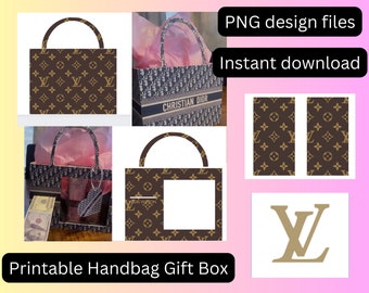 Louis V Gift Box, Designer Handbag Gift Box, Luxury Handbag Gift box, Canva template, PNG File, Vending machine, Graduation, Mother's Day