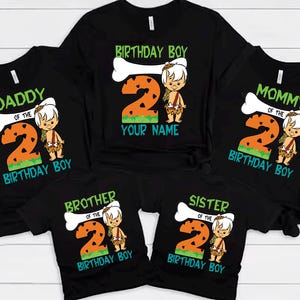 Flintstones  Birthday Shirt, Funny Flintstones Game Cartoon Kids Toddler T-shirt, Custom Personalized Birthday Gift For Son Daughter
