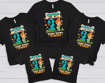 Flintstones  Birthday Family Shirts, Funny Flintstones Game Cartoon Kids Toddler T-shirt, Custom Personalized Birthday Gift For Son Daughter