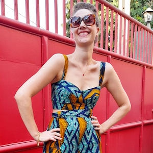 Bralette Top in African Wax Cloth, Camilla Top Cut to Order